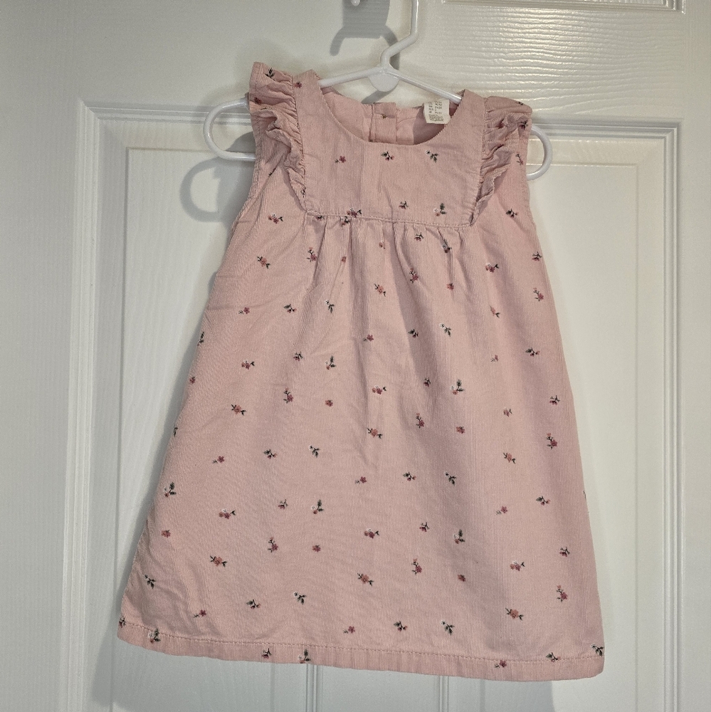 Pink Floral Corduroy Kids 2T Dress Jumper